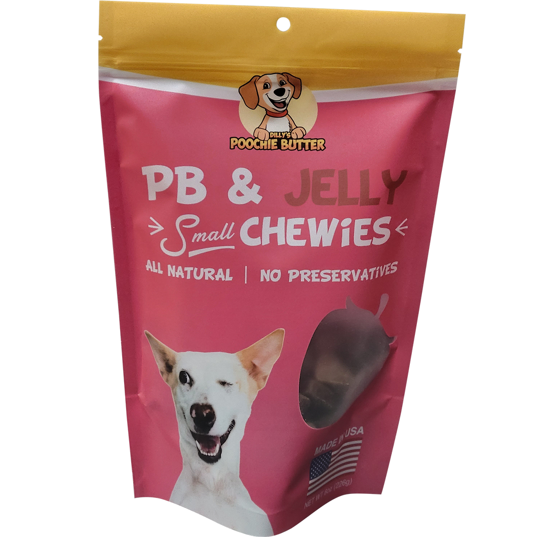 Poochie Butter - 8oz Peanut Butter + Jelly Small Chewies