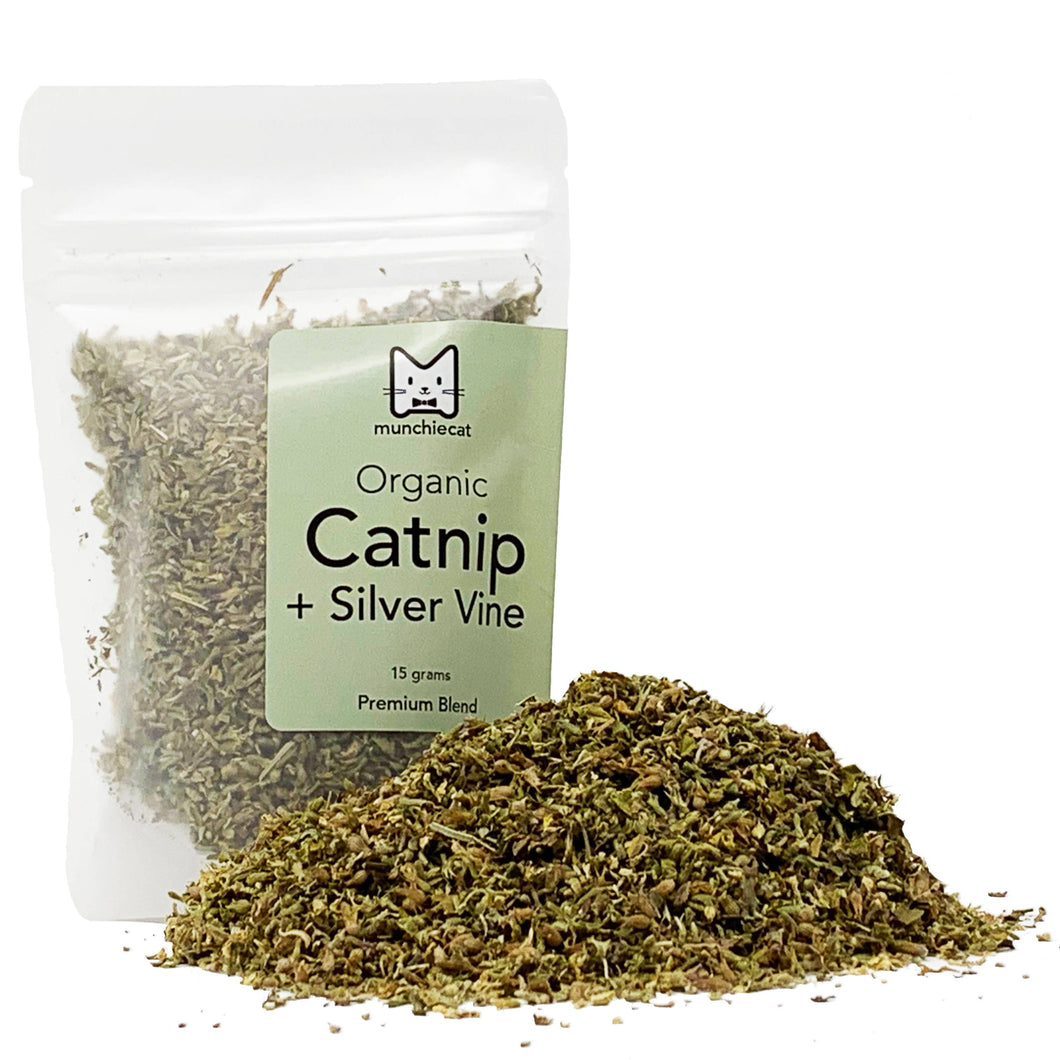 Munchiecat - Organic Catnip + Silvervine, Premium Blend - Small (15g)